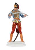 A MODERN HEREND MODEL OF A HUSSAR