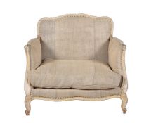 A FRENCH WHITE PAINTED ARMCHAIR