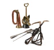 A COLLECTION OF SMALL WORKS OF ART AND COLLECTABLES OF HUNTING INTEREST