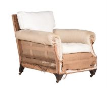 A MAHOGANY ARMCHAIR FRAME