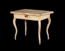 A FRENCH WHITE PAINTED EXTENDING DINING TABLE