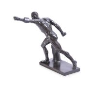 AFTER THE ANTIQUE- A BRONZE MODEL OF THE BORGHESE GLADIATOR, PROBABLY FRENCH, 19TH CENTURY