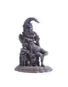 A VICTORIAN CAST IRON AND BLACK PAINTED DOOR STOP, LATE 19TH CENTURY