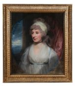 ATTRIBUTED TO SIR WILLIAM BEECHEY (BRITISH 1753-1839), PORTRAIT OF A LADY, WEARING A WHITE DRESS