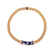 Y AN 18 CARAT GOLD HARDSTONE SET COLLAR NECKLACE, LONDON 1999