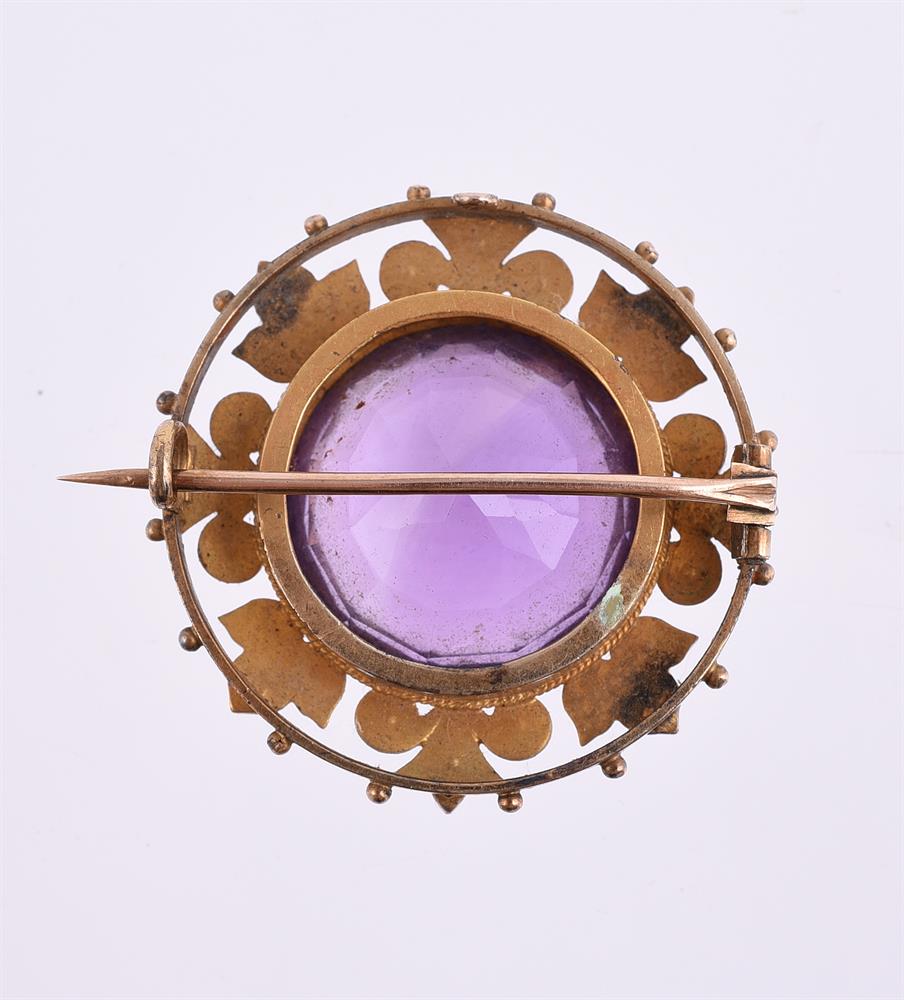 AN EDWARDIAN AMETHYST AND HALF PEARL BROOCH, CIRCA 1910 - Image 2 of 2