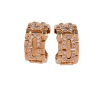 CARTIER, PANTHÈRE, A PAIR OF DIAMOND EAR HOOPS, CIRCA 1996