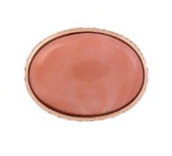 Y TAVERNA, AN ITALIAN CORAL AND DIAMOND DRESS RING