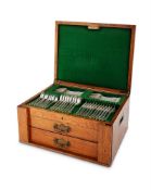A SILVER MATCHED KING'S PATTERN TABLE SERVICE