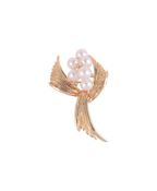 MIKIMOTO, A CULTURED PEARL AND DIAMOND BROOCH