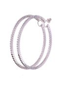 A PAIR OF DIAMOND EAR HOOPS
