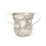 A GEORGE II SILVER TWIN HANDLED CUP
