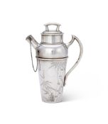 A CHINESE SILVER COCKTAIL SHAKER
