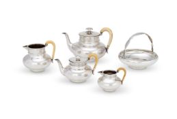 Y A DUTCH SILVER FOUR PIECE BALUSTER TEA AND COFFEE SET