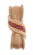 JAEGER LECOULTRE, A RUBY AND GOLD BRACELET WATCH, LONDON 1958