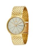JAEGER LECOULTRE, AN 18 CARAT GOLD BRACELET WATCH