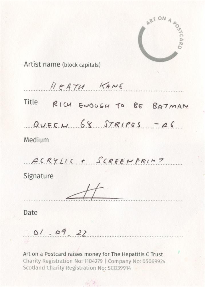 Heath Kane, Rich Enough To Be Batman - Queen 68 Stripes, 2022 - Image 2 of 3