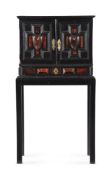 Y A FLEMISH EBONY, EBONISED AND TORTOISESHELL CABINET ON STAND, POSSIBLY ANTWERP