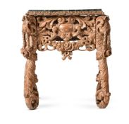 A CHARLES II CARVED PINE CABINET STAND, CIRCA 1680