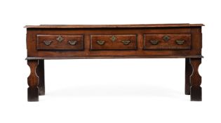A GEORGE II OAK DRESSER BASE, MID 18TH CENTURY