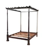 A CARVED MAHOGANY FOUR POST BED, LATE 18TH/EARLY 19TH CENTURY AND LATER
