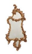 A GILTWOOD AND GESSO WALL WALL MIRROR, 18TH/19TH CENTURY
