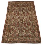 A QUM RUG, Part silk, approximately 224 x 135cm