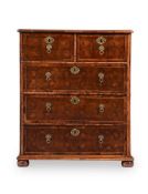 A WILLIAM & MARY OLIVE WOOD 'OYSTER' VENEERED CHEST OF DRAWERS, CIRCA 1690