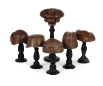 A GROUP OF SIX MILLINER'S HAT BLOCKS, LATE 19TH/EARLY 20TH CENTURY