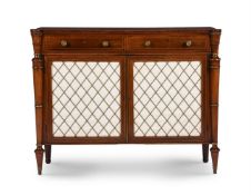 Y A GEORGE III ROSEWOOD AND GILT METAL SIDE CABINET, IN THE MANNER OF MARSH & TATHAM