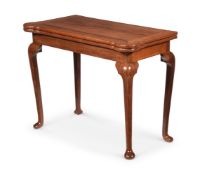 Y A CHINESE EXPORT EXOTIC HARDWOOD FOLDING CARD TABLE, POSSIBLY HUANG HUALI, 18TH CENTURY