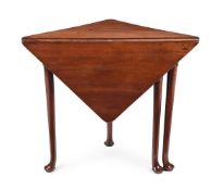 AN UNUSUAL GEORGE III MAHOGANY TRIANGULAR DROP LEAF TABLE, ATTRIBUTED TO GILLOWS, CIRCA 1760