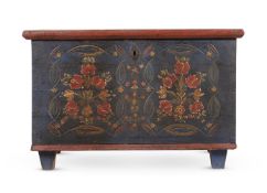 A POLYCHROME PAINTED CHEST, POSSIBLY SWISS OR SCANDINAVIAN, FIRST HALF 19TH CENTURY