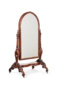 A WILLIAM IV MAHOGANY CHEVAL MIRROR, CIRCA 1835