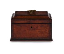 A GEORGE II MAHOGANY TEA CADDY, CIRCA 1750