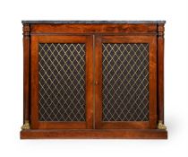 Y A REGENCY ROSEWOOD AND GILT METAL MOUNTED SIDE CABINET, CIRCA 1820