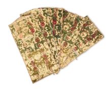 A SET OF FIVE GENOESE CUT VELVET PANELS, 17TH CENTURY