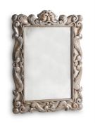 A CHARLES II CARVED AND SILVERED WOOD WALL MIRROR, OF SUNDERLAND TYPE, CIRCA 1670