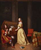 AFTER CASPAR NETSCHER, WOMAN PLAYING A VIRGINAL AND A SINGER