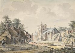 THEODORE 'DIRK' VERRIJK (DUTCH 1734 - 1786), A LOW COUNTRIES CHURCH & TOWN VIEW