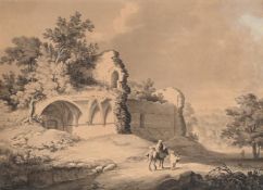 JOSEPH HALFPENNY (BRITISH 1748-1811), PART OF THE RUINS OF KIRKHAM ABBEY NEAR WHITWELL IN YORKSHIRE