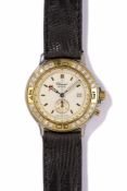 Damenarmbanduhr von Chopard mit Brillantlunette und Stoppfunktion