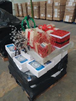 1 Pallet of Approx 70 LED Hanging decorations - plus more decorations included