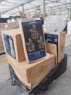1 Pallet of assorted of high value light up decorations - reindeers, angels etc.