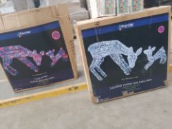 Customer returns including indoor/outdoor multi action LED Christmas reindeers, stars, trees etc