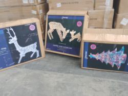 1 Pallet of outdoor High Value LED Trees, reindeer and stag