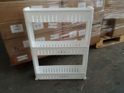 1 Pallet containing 20 New White 3 Tier Shelving Units