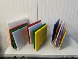 Job lot of Chopping Boards - New and Unused - Including Holders - Removed from a 6th Form college