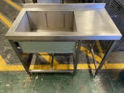 Stainless Steel Ice Sink - 1060mm x 570mm x 810mm - Removed from a closed Pub