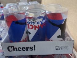 288 x Brand New France World Cup Glasses - 290ml